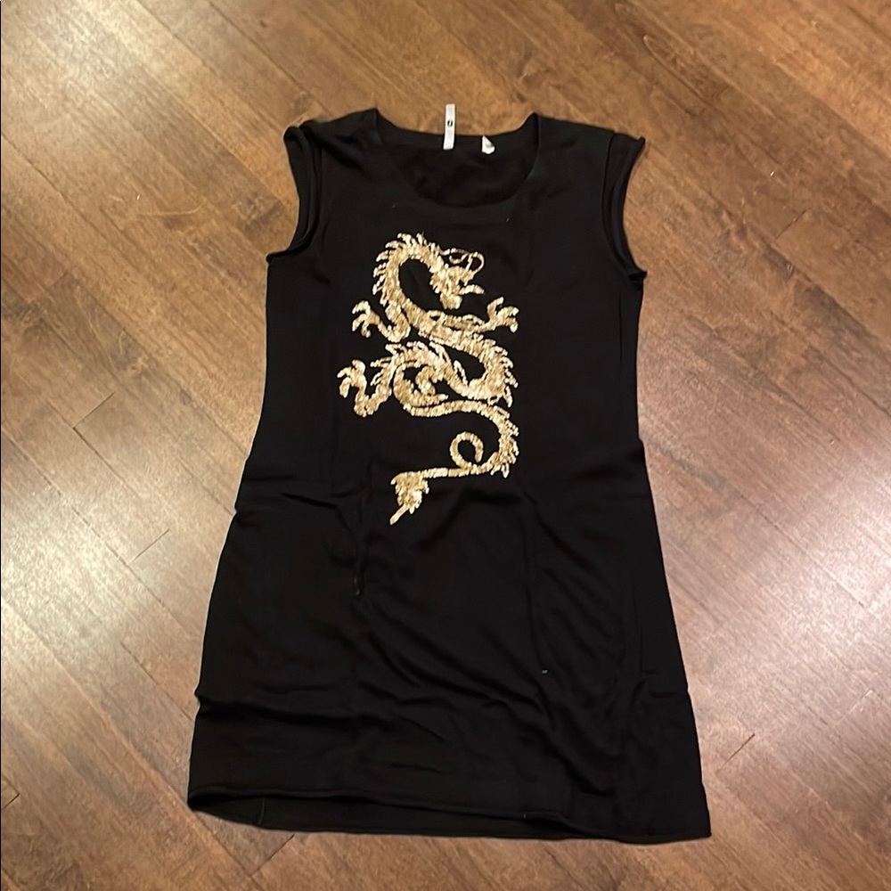 Black Dragon Embellished Dress